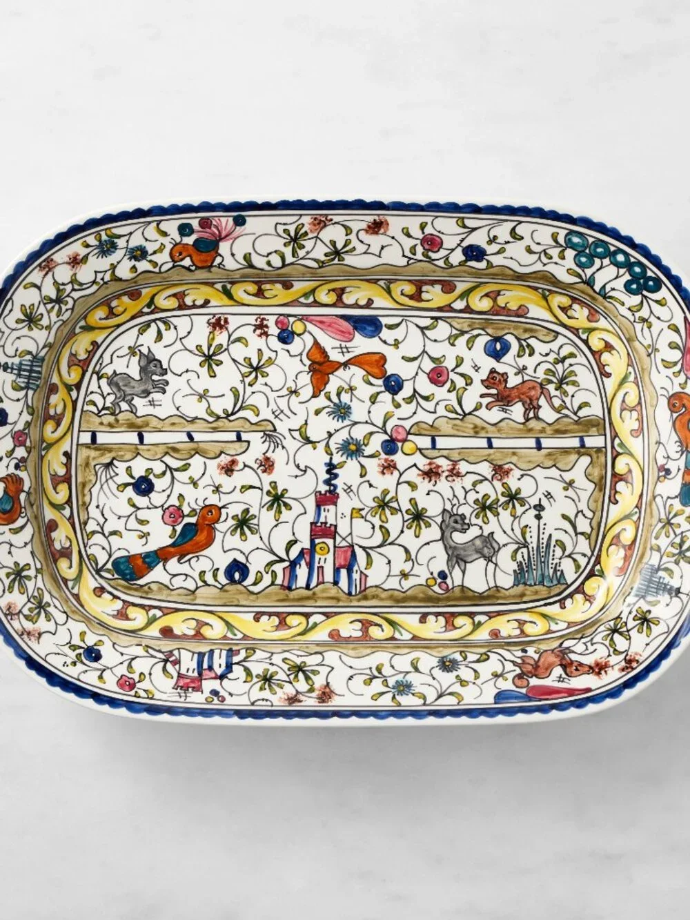 Williams Sonoma Portugal Nazari Provence Hand-Painted Large Serving Platter.